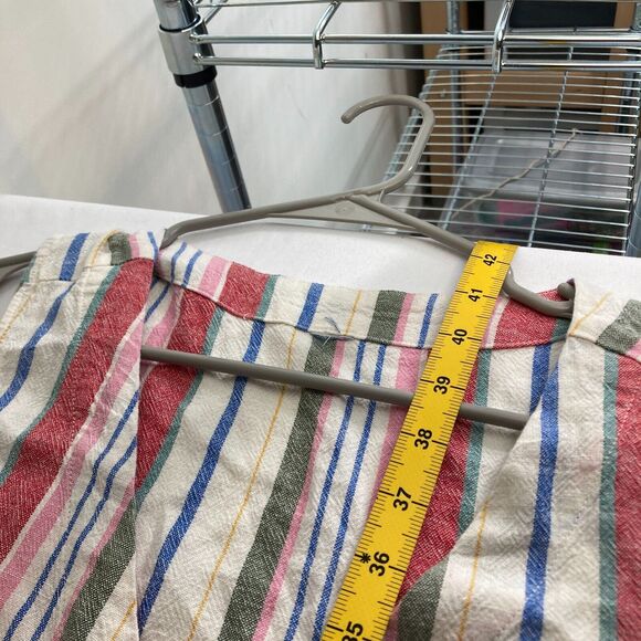 Old Navy Women’s Linen Sleeveless Striped Midi Shirt Dress‎ Size M Preppy Boho - Picture 12 of 12